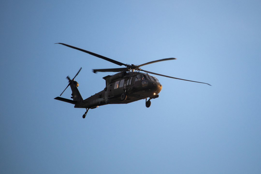 Black Hawk helicopter in flight representing autonomous military aviation
