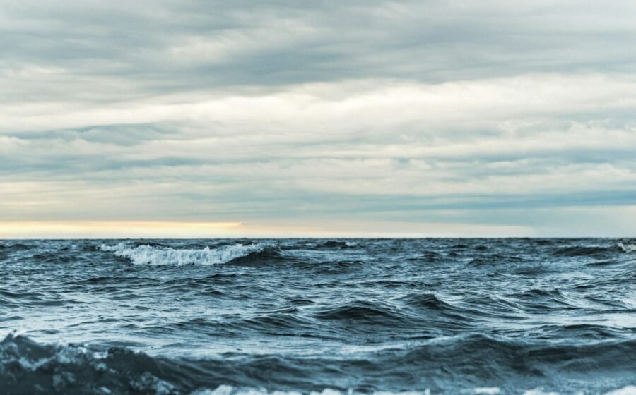 Ocean waves beneath clouds, illustrative image for marine environmental DNA research, by Ant Rozetsky